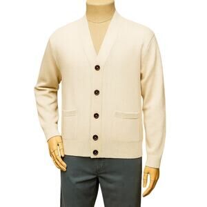 Goodfellow Men’s Button Up Sweater Size L Beige Knit Cardigan Casual Layer